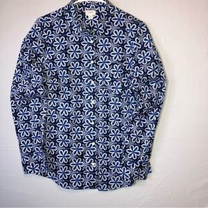 J. Crew Navy and White Floral Women’s Shirt
